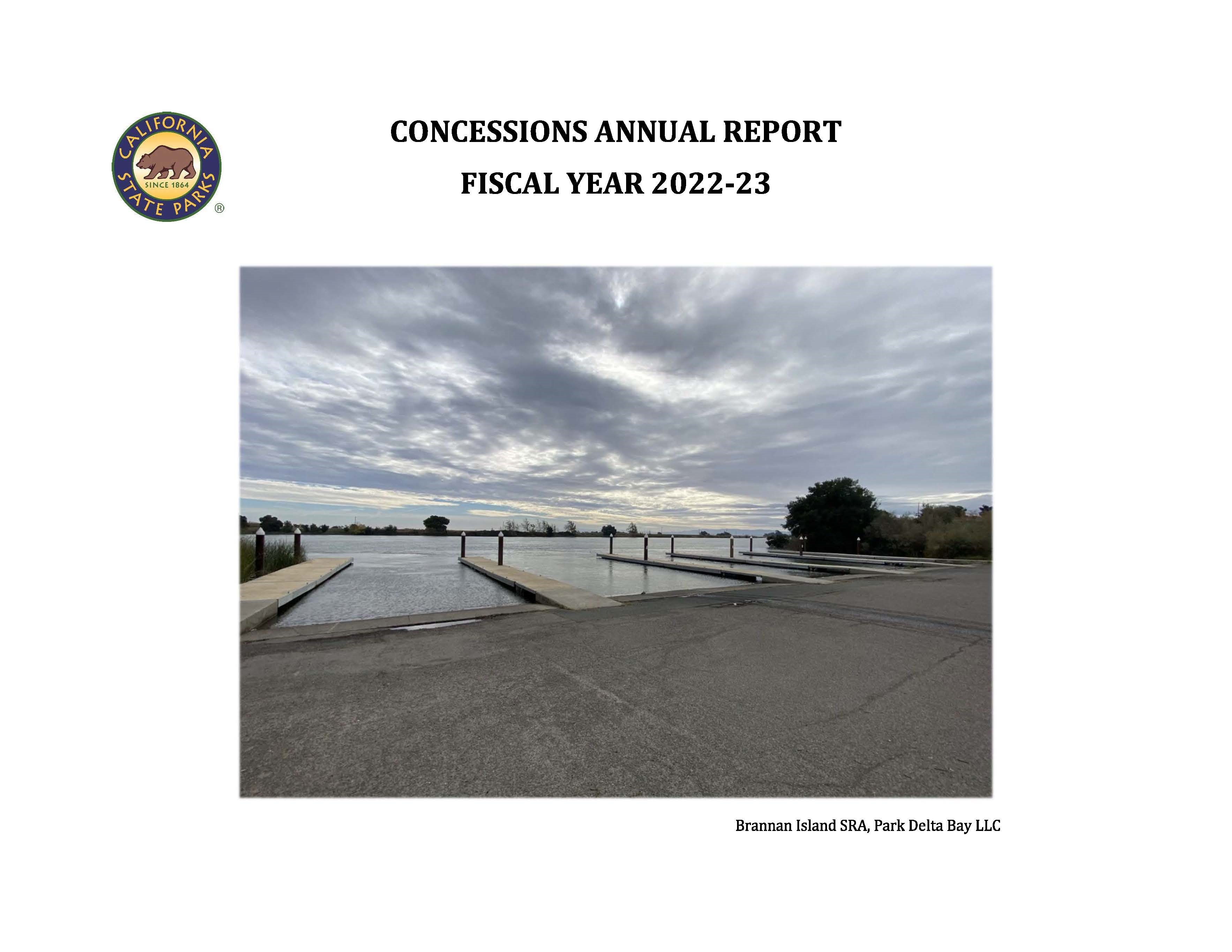 Cover of the Concessions Annual Report 2022-2023 that links to the file